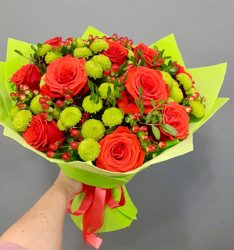 Букет цветов из: Хризантемы и Розы в Первомайском Тамбовской области