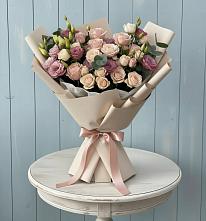 Букет цветов из:  Розы и Лизиантусы в Первомайском Тамбовской области