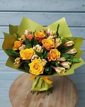 Букет цветов из:  Альстромерии и Розы в Первомайском Тамбовской области
