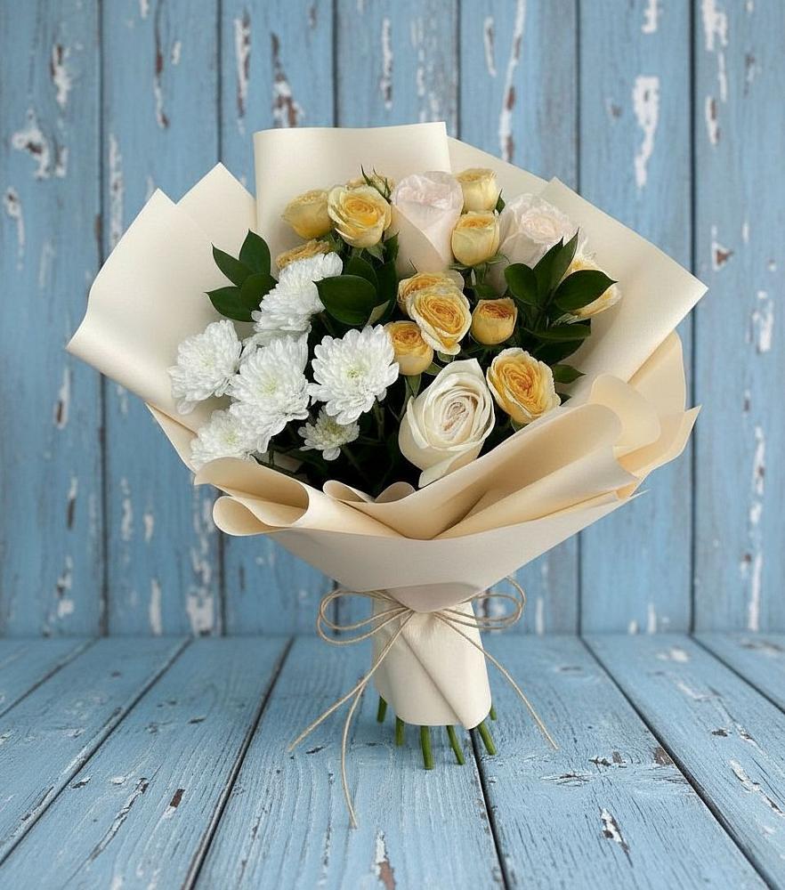 Букет цветов из: Розы и Хризантемы в Первомайском Тамбовской области