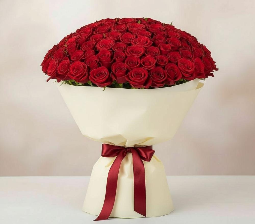 Букет 101 Красная роза Милано в Первомайском Тамбовской области