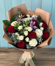 Букет цветов из:  Розы и Альстромерии в Первомайском Тамбовской области