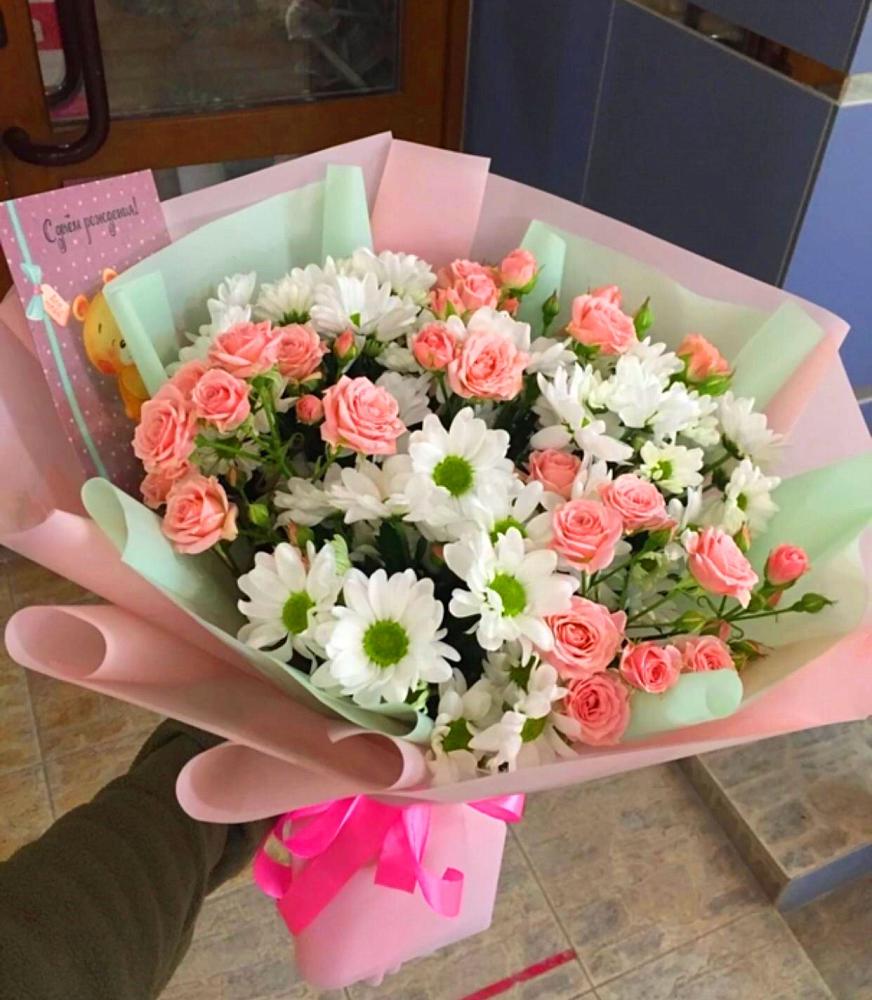 Букет цветов из: Розы и Хризантемы в Первомайском Тамбовской области
