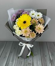 Букет цветов из:  Розы, Герберы и Хризантемы в Первомайском Тамбовской области