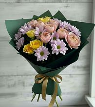 Букет цветов из:  Хризантемы и Розы в Первомайском Тамбовской области