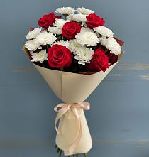 Букет цветов из:  Розы и Хризантемы в Первомайском Тамбовской области
