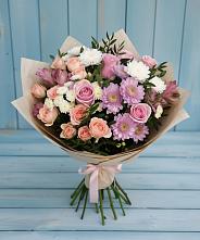 Букет цветов из:  Хризантемы, Розы и Альстромерии #REPLACE_PRED# Первомайском Тамбовской области