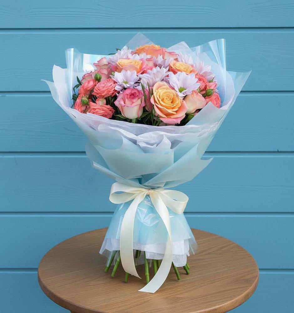 Букет цветов из: Хризантемы и Розы в Первомайском Тамбовской области