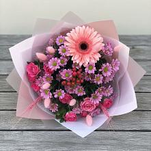 Букет цветов из:  Розы, Герберы и Хризантемы #REPLACE_PRED# Первомайском Тамбовской области