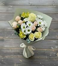 Букет цветов из:  Альстромерии, Розы и Хризантемы в Первомайском Тамбовской области