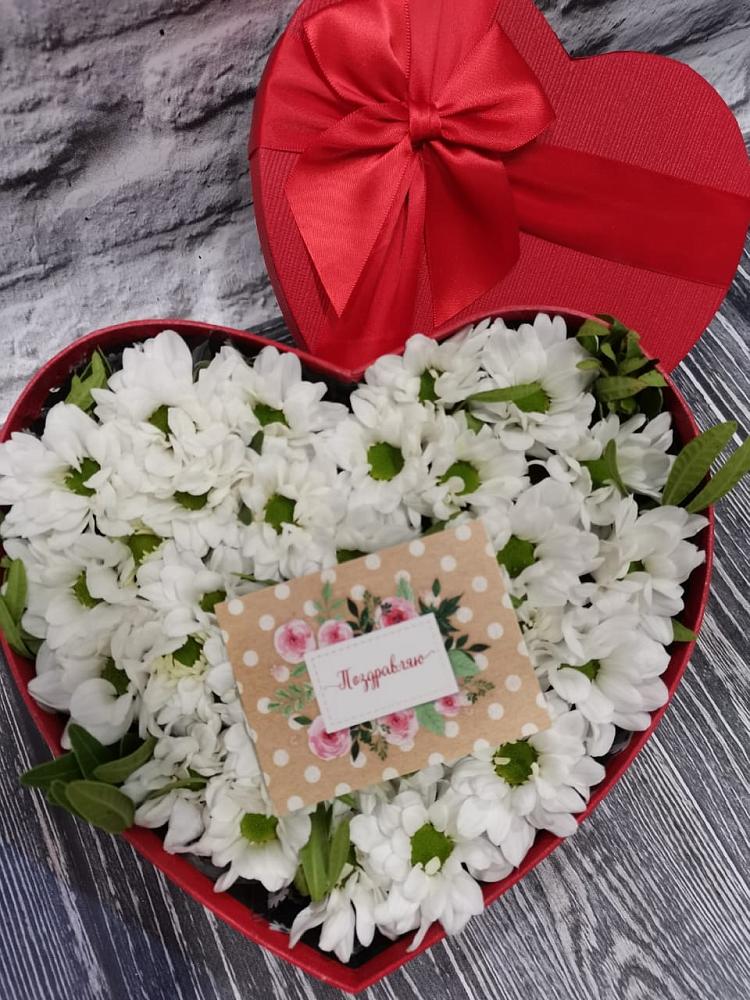 Цветочная композиция из Хризантемы в виде сердца в Первомайском Тамбовской области