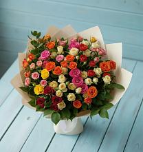 Букет Микс из разноцветных кустовых роз #REPLACE_PRED# Первомайском Тамбовской области